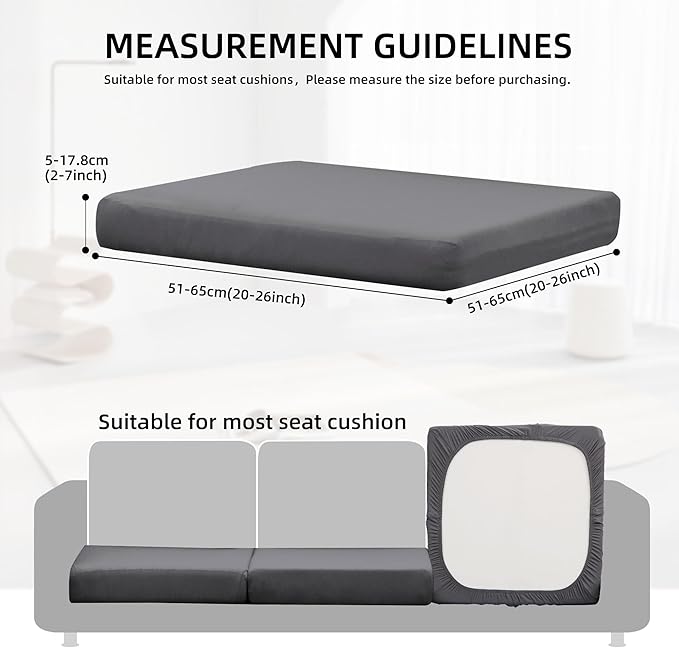 14Pcs Outdoor Cushion Covers, Patio Cushion Covers,Stretch Elastic Slipcovers, Replacement Washable & Reusable Furniture Protector for Patio Couch (Grey,Cover Only)
