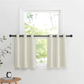 NICETOWN 24 inch Long Blackout Tiers, Farmhouse Grommet Half Window Curtains, Light Block Small Window Valances for Kitchen Cupboard, Covering for Bathroom, W34 x L24, Natural, 2 Panels