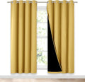 NICETOWN Bright Yellow Full Shade Curtain Panels, Pair of Energy Smart & Noise Blocking Out Blackout Drapes for Dining Room Window, Thermal Insulated Guest Room Lined Window Dressing, 52 x 72 inch