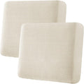 H.VERSAILTEX Super Stretch Individual Seat Cushion Covers Sofa Covers Couch Covers Slipcover Sets Thick Jacquard Textured Twill Fabric (2 Piece Large Sofa Cushion Covers, Natural)