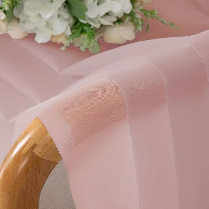 Simplebrand Blush Sheer Curtains 84 Inches Long, Light Filtering Rod Pocket Solid Color Window Sheer Curtain Panels, Elegant Curtains & Drapes for Living Room, Bedroom 2 Panels, 59" W x 84" L
