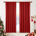 Deconovo Christmas Blackout Curtains, Thermal Insulated, W42 x L45 2 Panels, Back Tab, Machine Washable, Room-Darkening Drapes for Bedroom/Living Room Red