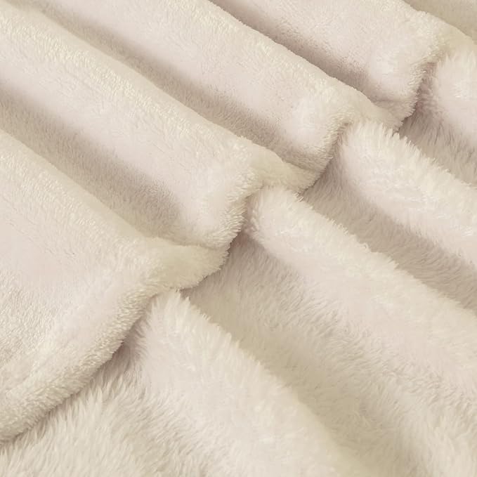 BEDELITE Fleece Blankets Queen Size Beige Throw Blankets for Bed, Luxury Plush Cozy Fuzzy Blanket 90x90 inches, Super Soft Warm Lightweight Throw Blanket All Seasons Suitable