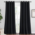 NICETOWN Patio Blackout Curtain Shades, 2 Panels, 55 inches x 94 inches, Black, Summer Home Decoration Thermal Insulated Grommet Blackout Draperies/Drapes for Kitchen