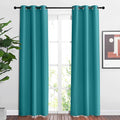 NICETOWN Blackout Peacock Teal Curtains for Living Room - Thermal Insulated Room Darkening Window Treatments Sound Reducing Solid Grommet for Bedroom/Home Office (2 Panels, W37 x L84)