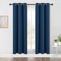 NICETOWN Blackout Window Curtains 70" L, 2 Panels, 34 inch, Moroccan Blue, Grommet Top Room Darkening Thermal Insulated Vertical Window Drapes Modern for Flat/Apartment