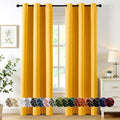 MIULEE Yellow Blackout Curtains for Bedroom Living Room 72 Inches Long 2 Panels, Thermal Insulated Room Darkening Drapes Solid Grommet Noise Reduction Light Blocking Window Treatments 40x72 inch