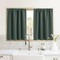 RYB HOME RV Curtains for Camper Windows, Mini Small Thermal Insulated Sunlight Heat Blocking Blackout Privacy Portable Curtains for Travel Trailer, Width 34 by Length 24, Dark Green, 2 Panels