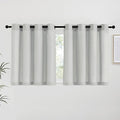 NICETOWN Gray Linen Kitchen Curtains 36 inch Length, Decorative Thick Flax Small Window Treatments Privacy Assured with Light Filtering for Bedroom/Bathroom, W55 x L36, 2 Panels