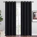 NICETOWN Black Out Curtains for Bedroom Living Room 80 Inches Long, 2 Panels, 52" W, Black, 3 Pass Microfiber Noise Reducing Thermal Insulated Solid Ring Top Blackout Window Drapes