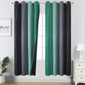 Estelar Textiler Black and Green Ombre Blackout Curtains for Living Room,Energy Efficient Room Darkening Drapes, Grommet Thermal Insulated Window Treatments for Bedroom,52Wx72L,2 Panels