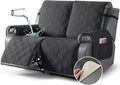 TAOCOCO 100% Waterproof Oversized Loveseat Recliner Cover, Non Slip Split Couch Covers for Reclining Loveseat with Elastic Straps for Kids Pets(Oversized 2 Seater, Charcoal Gray)