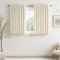 Topfinel 45 Inches Long Linen Blackout Curtains Tiers for Small Window 2 Panels Set Cream White Ivory Linen Short Drapes for Kitchen Bathroom Curtain Hook Belt Pleated Back Tab (W52 xL45)