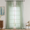 OVZME Sheer Sage Green Curtains 108 Inches Long 2 Panels Set, 59 Inch Extra Wide Lightweight Airy Sage Green Sheer Curtain for Living Room Bedroom, Filmy Voile Rod Pocket, 59Wx108L Inches
