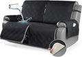 TAOCOCO 100% Waterproof Oversized Loveseat Recliner Cover, Non Slip Split Couch Covers for Reclining Loveseat with Elastic Straps for Kids Pets(Oversized 2 Seater, Black)