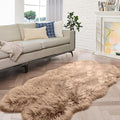 ORINOVA Beige Shag Faux Sheepskin Washable 4X6 Fur Rug for Living Room Bedroom Fluffy Furry Area Rug Rectangle Nursery Decor Rug