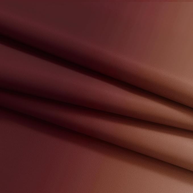 Yakamok Red and Greyish White Ombre Curtains, Room Darkening Gradient Color Curtains for Bedroom, Light Blocking Thermal Insulated Window Drapes for Living Room(2 Panels, 52x84 Inch)