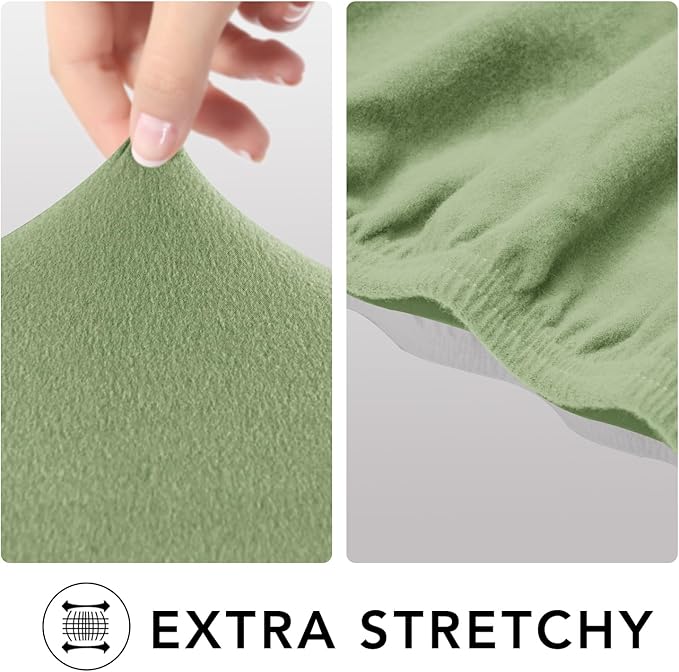 PureFit Super Stretch Sofa Slipcover – Spandex Non Slip Soft Couch Sofa Cover, Washable Furniture Protector with Non Skid Foam and Elastic Bottom for Kids, Pets （Loveseat, Sage Green）