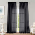 OWENIE Black Sheer Curtains, Sheer Curtains 96 inches Long 2 Panels Set, Rod Pocket Voile Fimly Sheer Drapes for Living Room/Bedroom, 2pcs, Each 59" W x 96" L