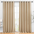 NICETOWN Blackout Curtains Panels for Living Room, 2 Panels, 66 x 92 Inch, Biscotti Beige, 3 Pass Microfiber Noise Reducing Thermal Insulated Solid Ring Top Blackout Window Drapes