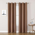 ChrisDowa Grommet Room Darkening Curtains for Bedroom and Living Room - 2 Panels Set Thermal Insulated Blackout Curtains (Cappuccino, 42W x 84L)