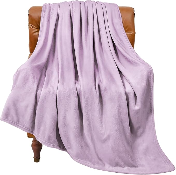 BEDELITE Fleece Blanket Twin Size Lilac Throw Blankets for Couch & Bed, 300GSM Luxury Plush Cozy Fuzzy Blanket 60x80 inches, Super Soft Warm Lightweight Throw Blanket for Travel Camping
