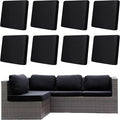 8Pcs Outdoor Cushion Covers, Patio Cushion Covers,Stretch Elastic Slipcovers, Replacement Washable & Reusable Furniture Protector for Patio Couch (Black,Cover Only)