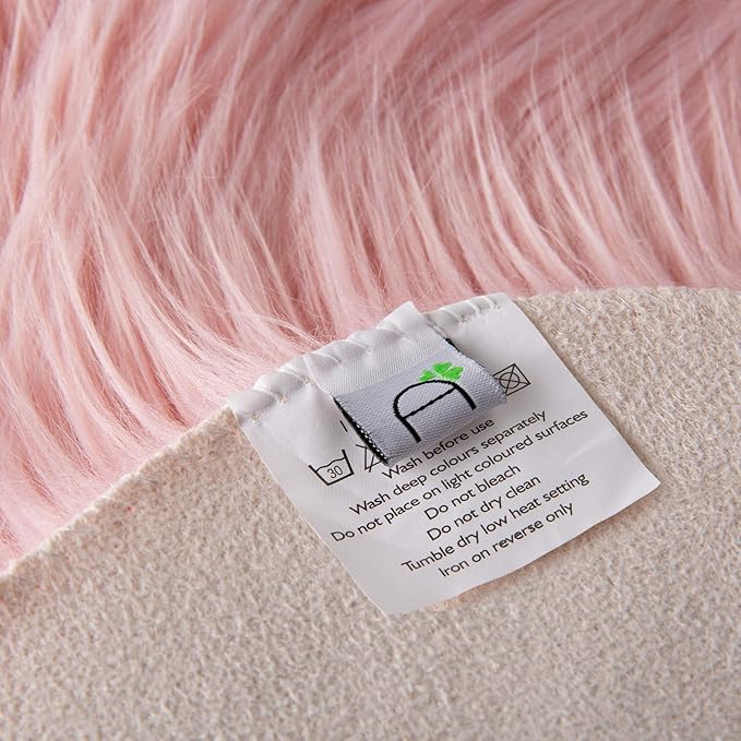 Ashler faux fur rug, Fluffy Shaggy Area Rug Ultra Soft 2.2 x 6 Feet Rectangle Fur Rug, Pink Fuzzy Rug Machine Washable Shag Rug, Nursery Decor Throw Rugs for Bedroom, kids room, Living Room