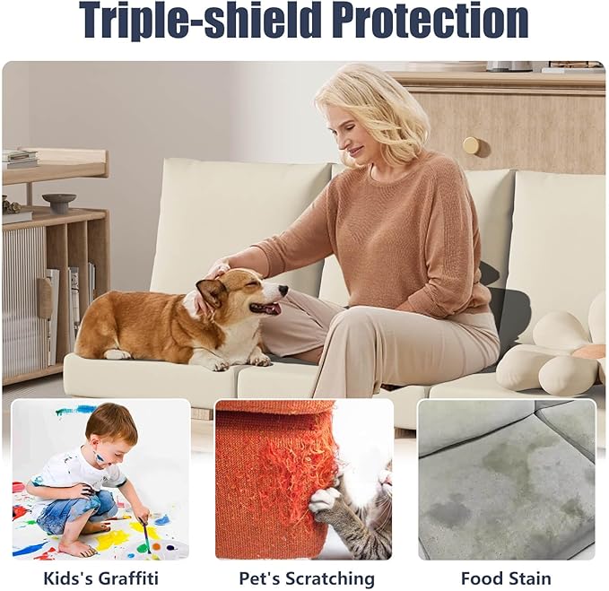 8Pcs Stretch Patio Cushion Covers, Outdoor Couch & Sofa Replacement Slipcovers for Patio Furniture Cushion Covers, Washable Reusable Furniture Protector