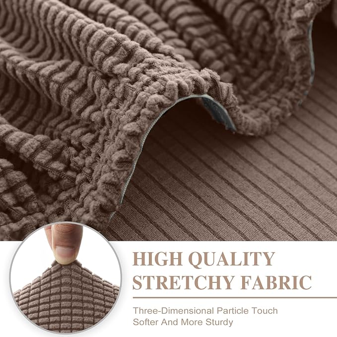 Couch Cushion Cover Seat Cushion Cover Stretch Armchair Cover Separate Sectional Sofa Slipcovers Furniture Protector(1 Piece for Seat or Sofa Backrest, Khaki)