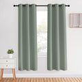 NICETOWN Bedroom Curtain Panels Blackout Draperies, Greyish Green, 1 Pair, 34 by 70-inch, Thermal Insulated Solid Grommet Blackout Curtains/Drapes