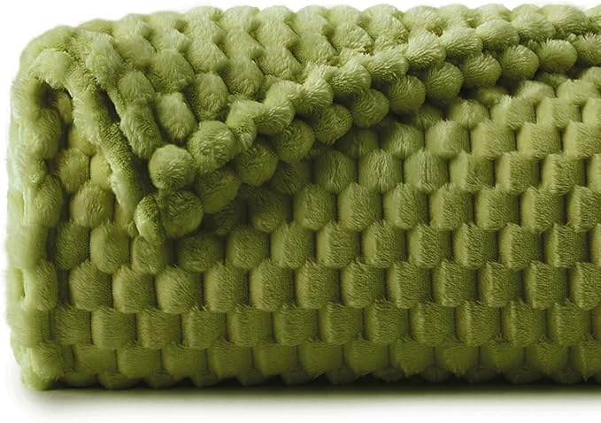 BEDELITE Fleece Blanket - 3D Jacquard Decorative Green Apple Throw Blankets for Couch & Bed, Soft and Cozy Warm Plush Fluffy Blanket All Seasons Suitable, 50x60Inches
