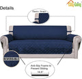 Reversible Couch Cover for 3 Cushion Couch Sofa Cover – Navy/Navy