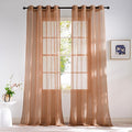 NICETOWN Voile Sheer Terracotta Curtains 96 inches Long 2 Panels Set, Grommet Casual Window Treatments with Light Filtering Airy & Elegant for Bedroom/Living Room, W54 x L96