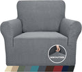 ZNSAYOTX 1 Piece Jacquard Chair Slipcovers for Living Room High Stretch Chair Covers with Arms Anti Slip Pets Friendly Couch Sofa Armchair Cover Furniture Protector (Chair, Light Grey)