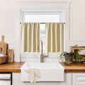 RYB HOME 100% Blackout Short Curtains for Small Window, Thermal Insulated Total Room Darkening Noise Reducing Curtains for Basement Bathroom RV Cars, 29 inches Wide by 30 inches Long, Biscotti Beige