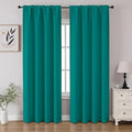 CUCRAF Turquoise Blackout Curtains 84 inch Length 2 Panels Set, Rod Pocket Room Darkening Drapes for Bedroom Living Room, Insulated Thermal Light Blocking Window Curtain (W52 x L84 Inch)