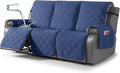 TAOCOCO 100% Waterproof Recliner Sofa Cover, Non Slip Split Couch Covers for Reclining Couches with Straps, Washable Reclining Sofa Cover Furniture Protector for Kids Pets(3 Seater, Ocean Blue)