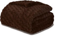Puncuntex Brown Throw Blanket 50"×60" inches Fuzzy 3D Jacquard Decorative Flannel Fleece Super Soft Plush Cozy Blanket for Couch Sofa Chair Lightweight