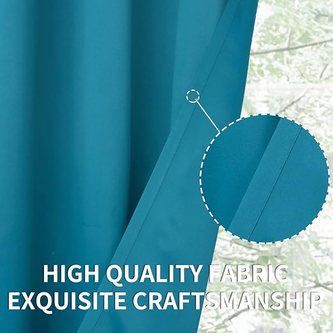 BGment Blackout Curtains - Grommet Thermal Insulated Room Darkening Bedroom and Living Room Curtains, Set of 2 Panels (52 x 84 Inch, Peacock Blue)