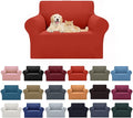 Cupuamon 2026 New Stretch Chair Sofa Slipcovers Couch Cover for 1 Seater Furniture Protector Sofa Covers with Elastic Bottom Jacquard Fabric Small Checks for Pets, Kids - Pureed Pumpkin