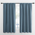 NICETOWN Bedroom Curtains Blackout Draperies, Smoky Blue, 1 Pair, 34-inch W x 63-inch L, Home Decorations Thermal Insulated Solid Pole Top Blackout Drapes for Living Room