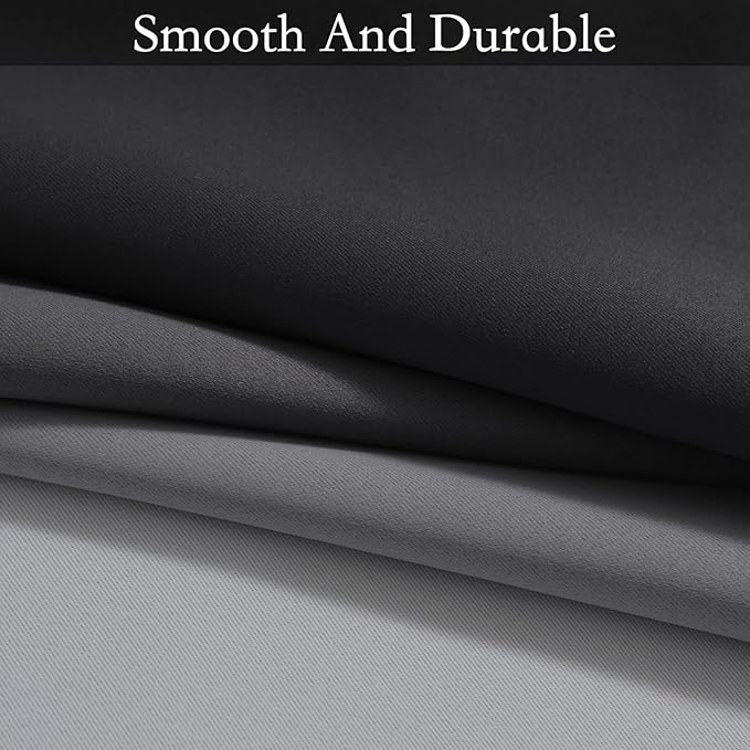 SimpleHome Ombre Room Darkening Curtains for Living Room, Light Blocking Gradient Black to Grey White Thick Thermal Insulated Grommet Window Curtains/Drapes for Bedroom, 2 Panels, 42x63 inches Length