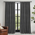 RYB HOME Grey Velvet Curtains 72 inches with Hook Belt, Soft Fabric Room Darkening Thermal Insulated Luxurious Home Decor Curtains for Living Room Bedroom, W 52" x L 72", 2 Panels Set