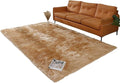 linmopm Faux Fur Rug Sheepskin Shag Fluffy Fuzzy Beige 5x7 ft Rugs for Bedroom Bedside Bed Floor Living Room Plush Rectangle High-Density Cushion Carpet Super Sofa Cover