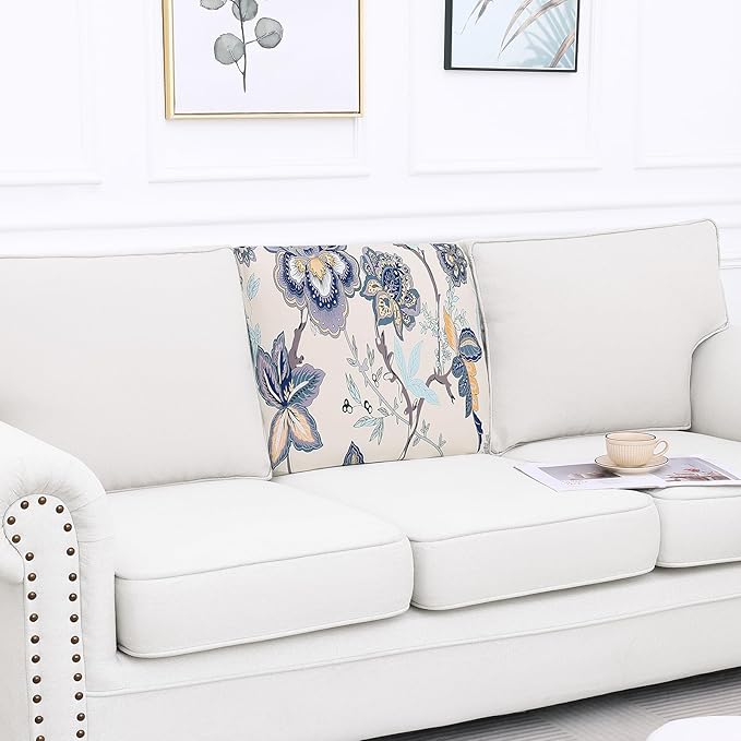 Smiry Printed Couch Cushion Covers, Stretch Soft Couch Covers for Sofa, Washable Non-Slip Sofa Slipcover Furniture Protector for Indoor and Outdoor (Backrest M, Beige)