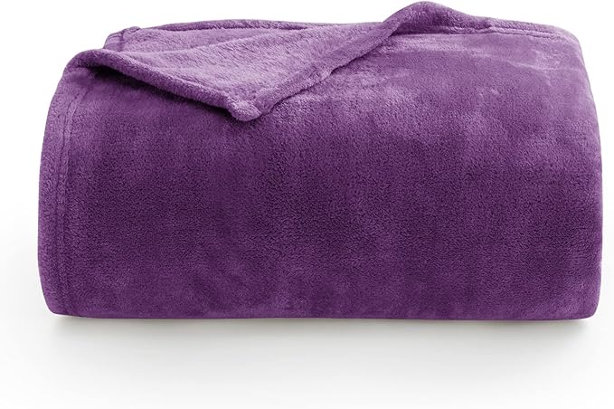 BEDELITE Fleece Blanket King Size Blankets for Bed, Luxury Plush Cozy Fuzzy Blanket 108x90 inches, Super Soft Warm Lightweight Throw Blanket All Seasons Suitable, Purple