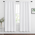 RYB HOME Curtains for Bedroom Living Room 72 inches Long, Thermal Insulated Privacy Rod Pocket Drapes for Nursery Office Home Theater, Width 34 by Length 72, Pure White, 2 Panels
