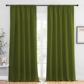 NICETOWN Blackout Curtains for Living Curtains, Olive, 2 Panels, 52 by 95, Room Darkening Window Curtain Panels, Easy-Care Solid Thermal Insulated Draperies/Drapes for Daughter Room