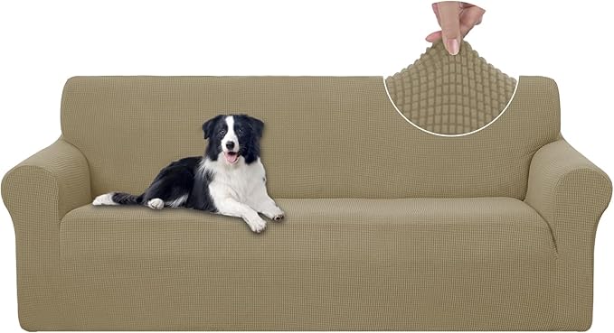 U-NICE HOME Stretch Couch Cover Sofa Cover Sofa Slipcover Furniture Protector for 3 Cushion Couch Sofa Pet Friendly(Sofa, Sand)